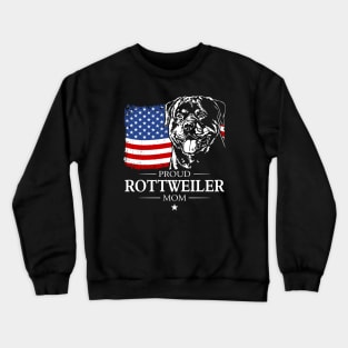 Proud Rottweiler Mom American Flag patriotic Rottie dog Crewneck Sweatshirt